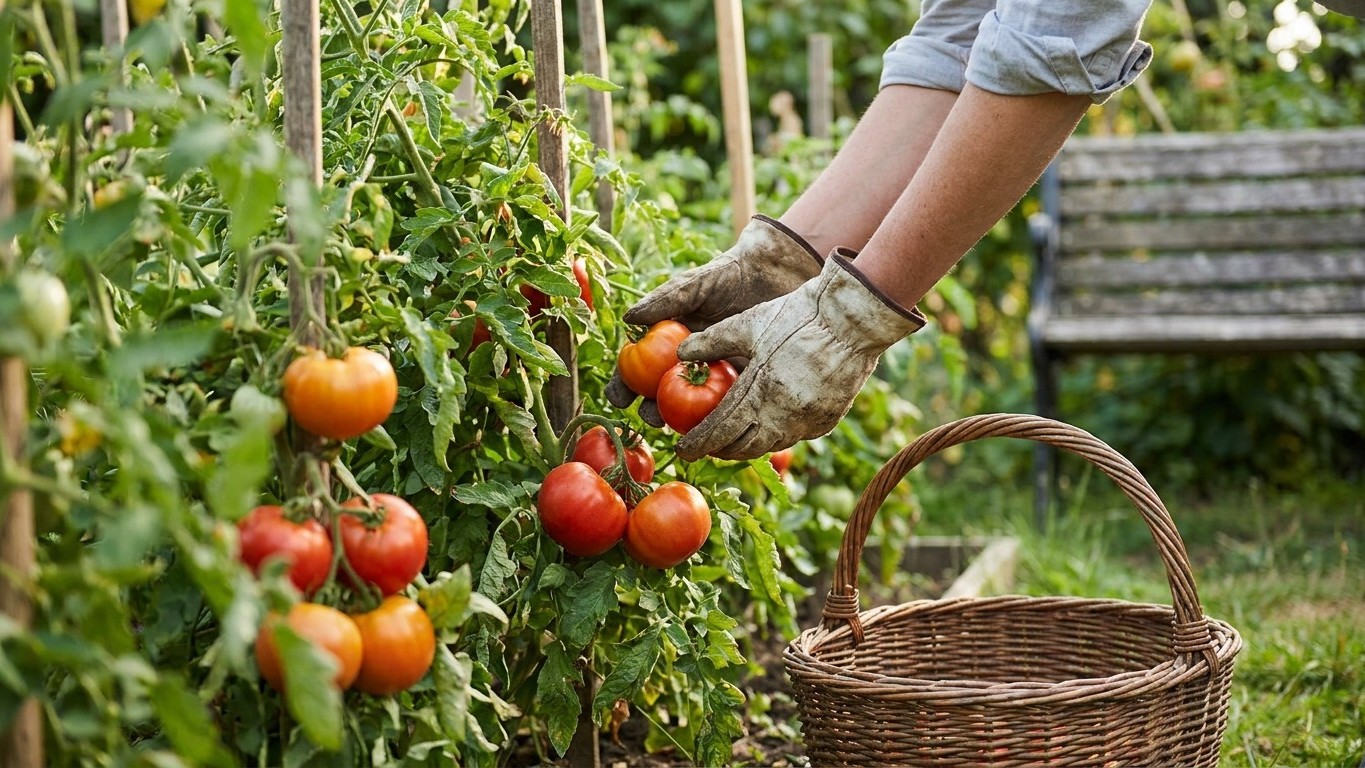 Harvesting Tomatoes