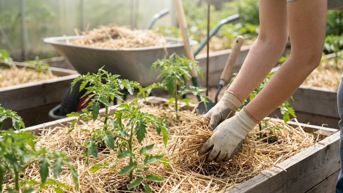 Mulching Tomatoes