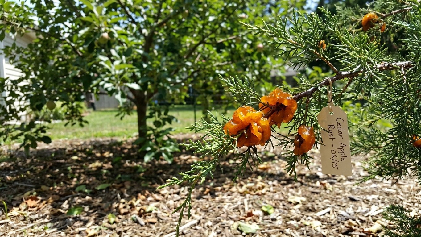 Cedar Apple Rust: Orange Spots and the Tree Next Door