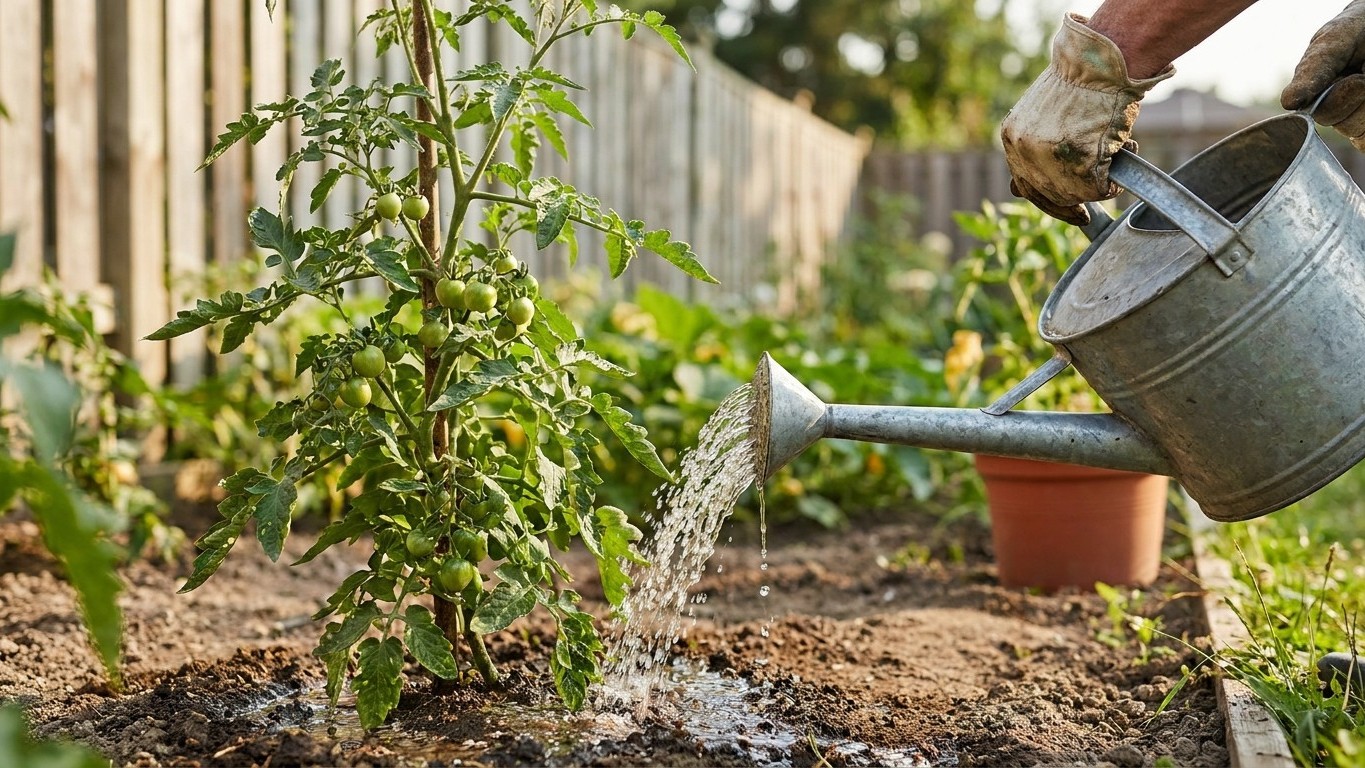 Watering Tomatoes
