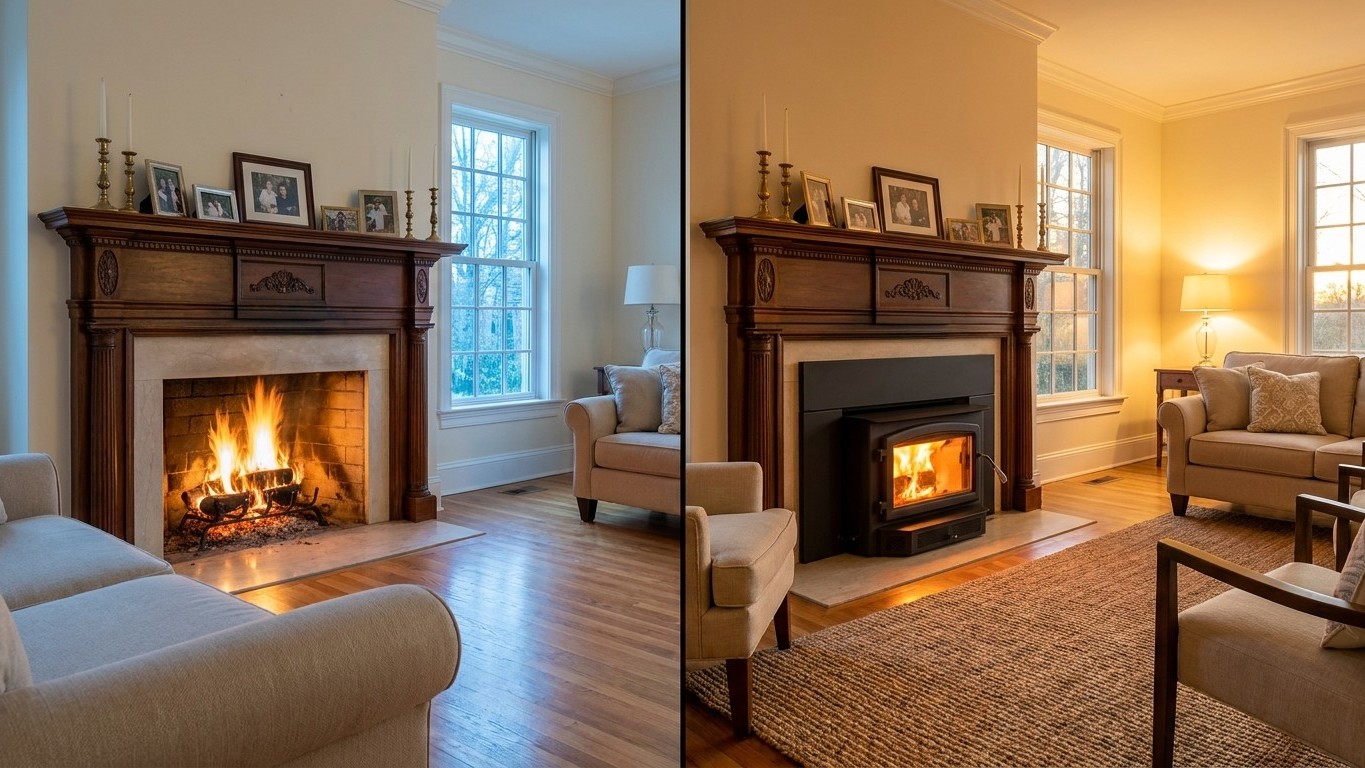 Open Fireplace, Insert or Stove