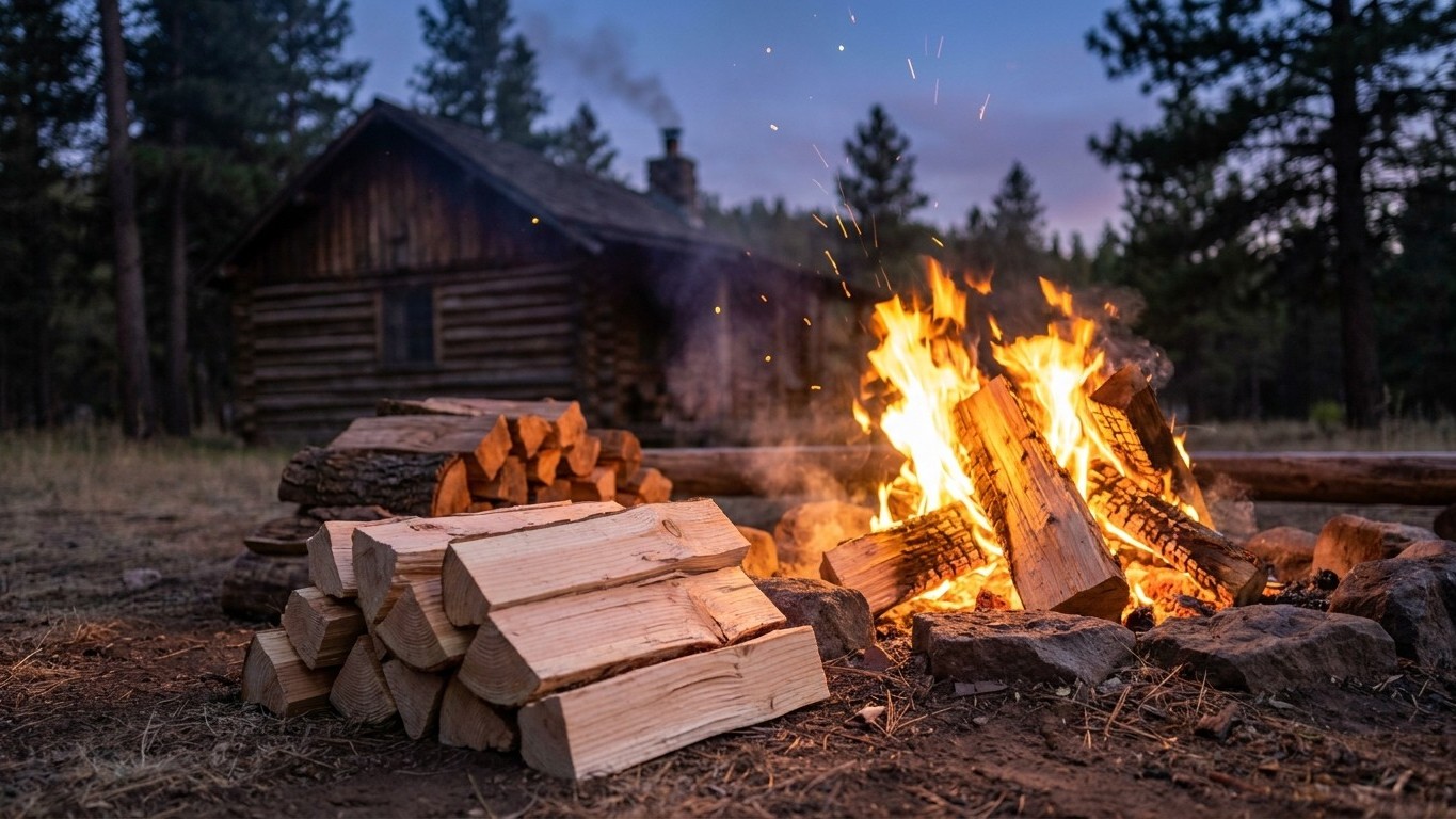 Ponderosa pine as Firewood: Heat, Smoke and Sparks