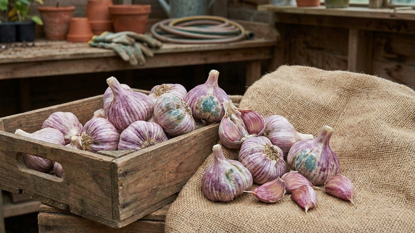 Blue Mould on Garlic: Bruised Cloves and Rotten Storage