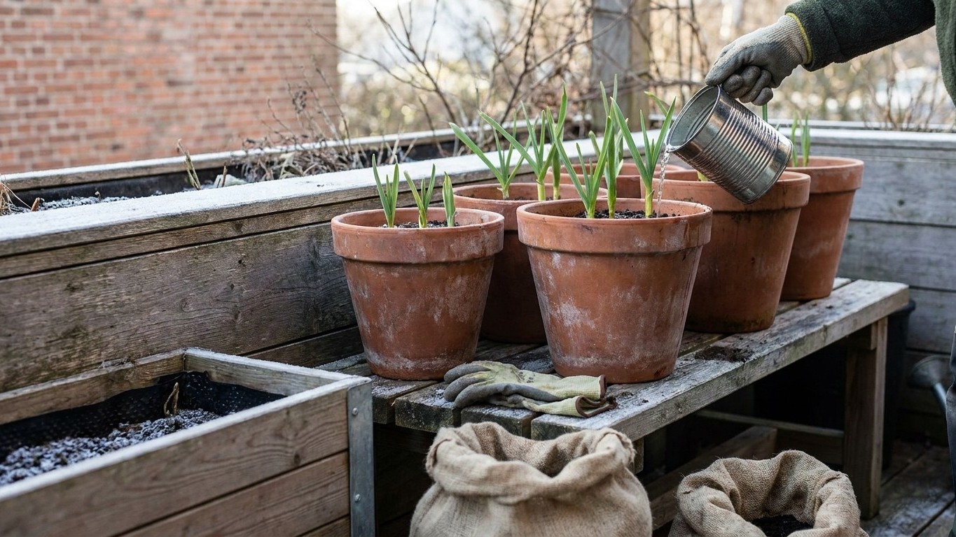 Growing Garlic in Containers: Pot Depth, Winter Cold and Watering