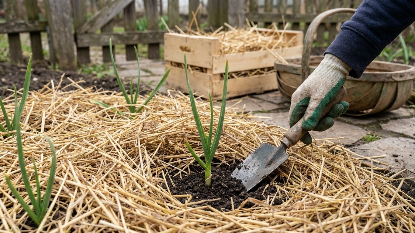 Mulching Garlic: How Thick, and When to Pull It Back