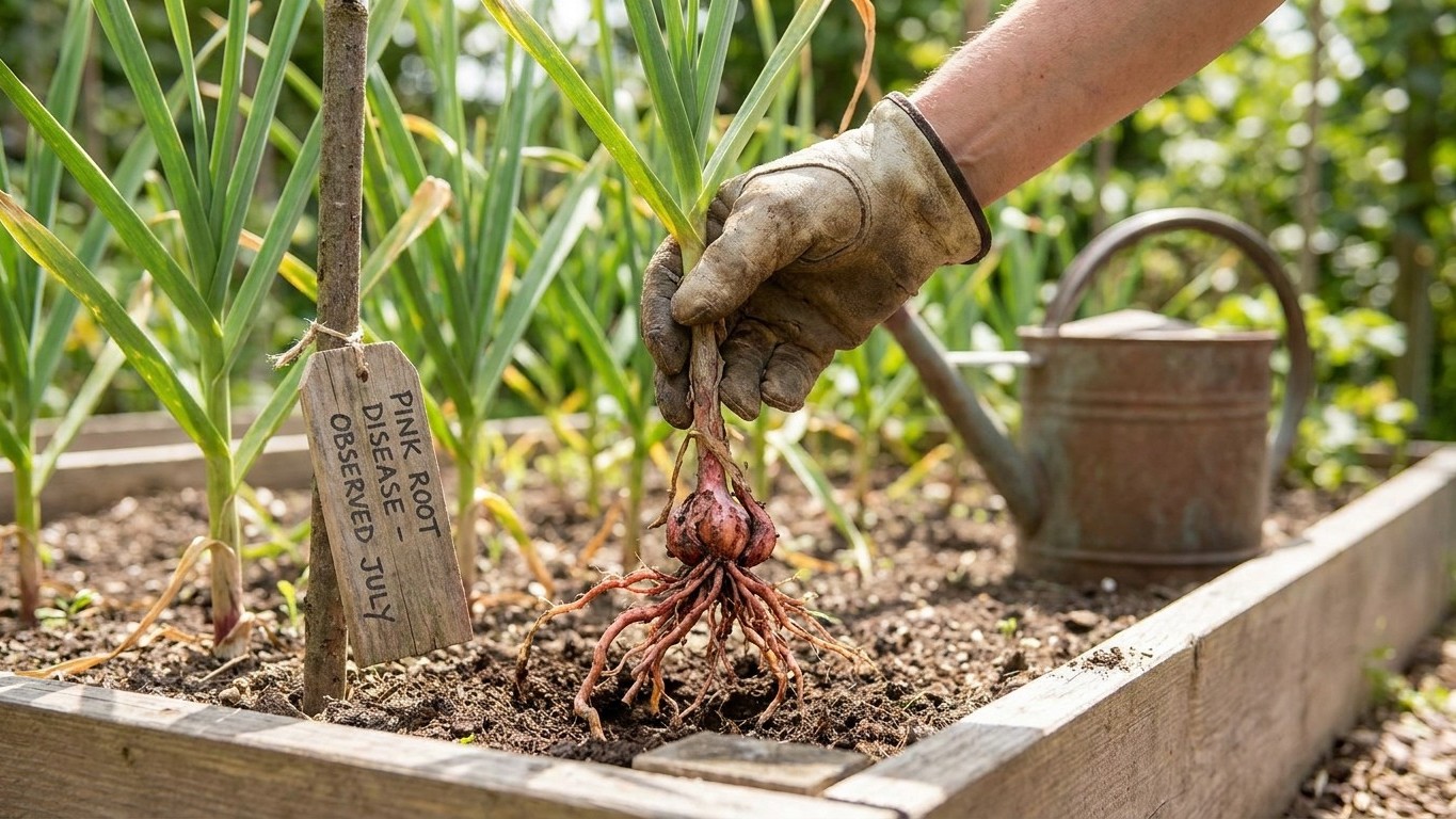 Pink Root in Garlic: Stunted Plants and Roots That Turn Red