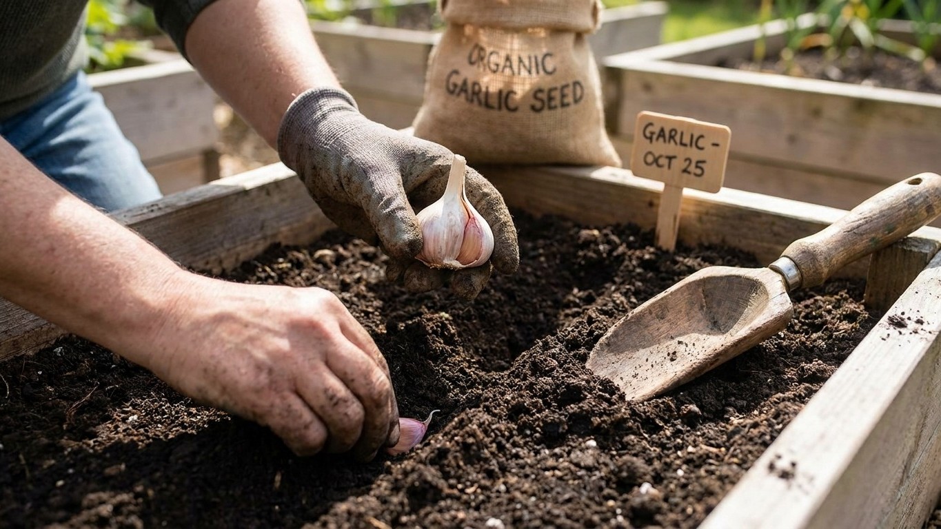 Planting Garlic: How Deep, How Far Apart, and Which End Up
