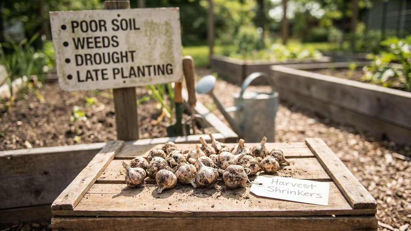 Small Garlic Bulbs: The Four Things That Shrink a Harvest
