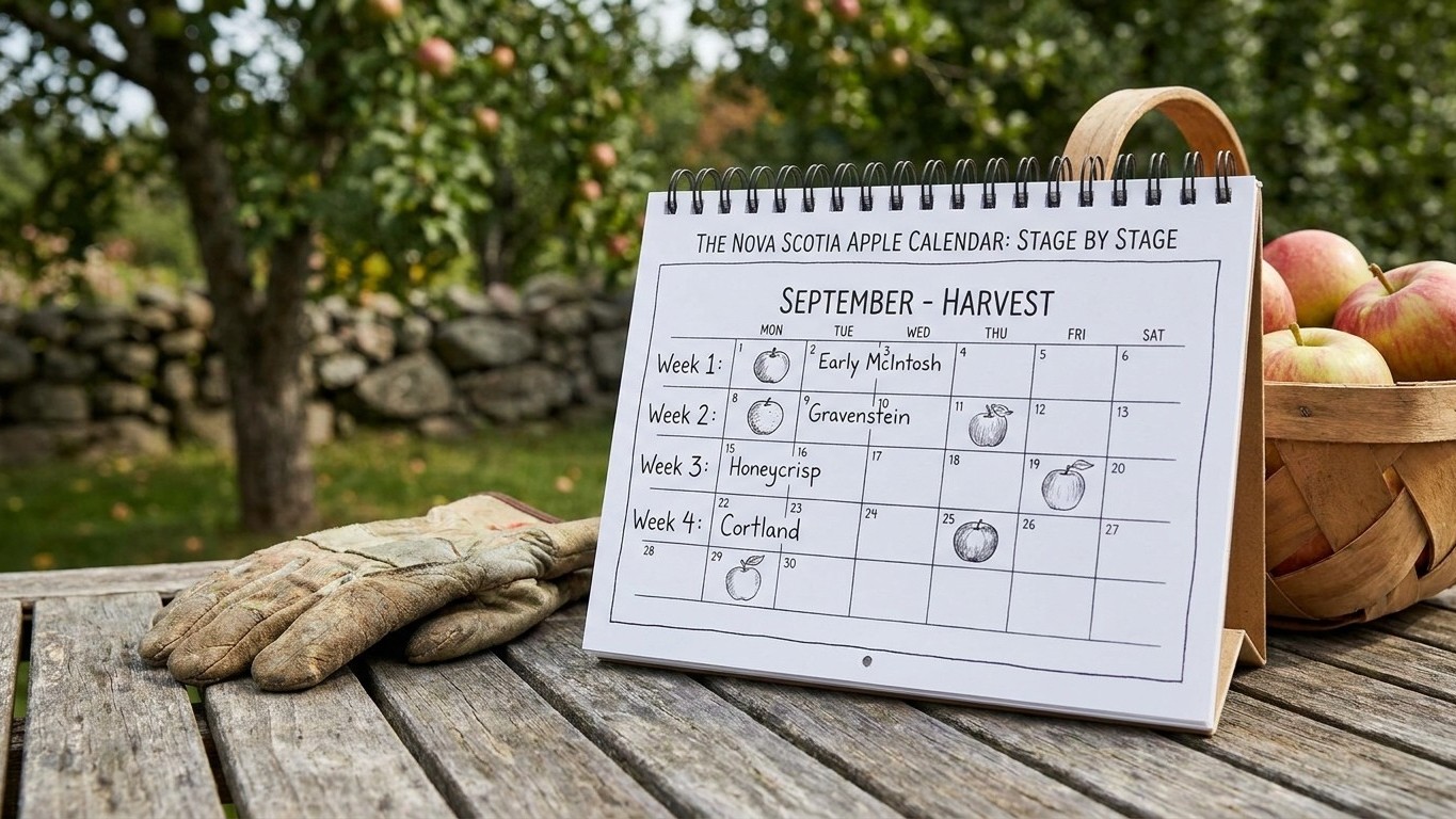 The Nova Scotia Apple Calendar, Stage by Stage