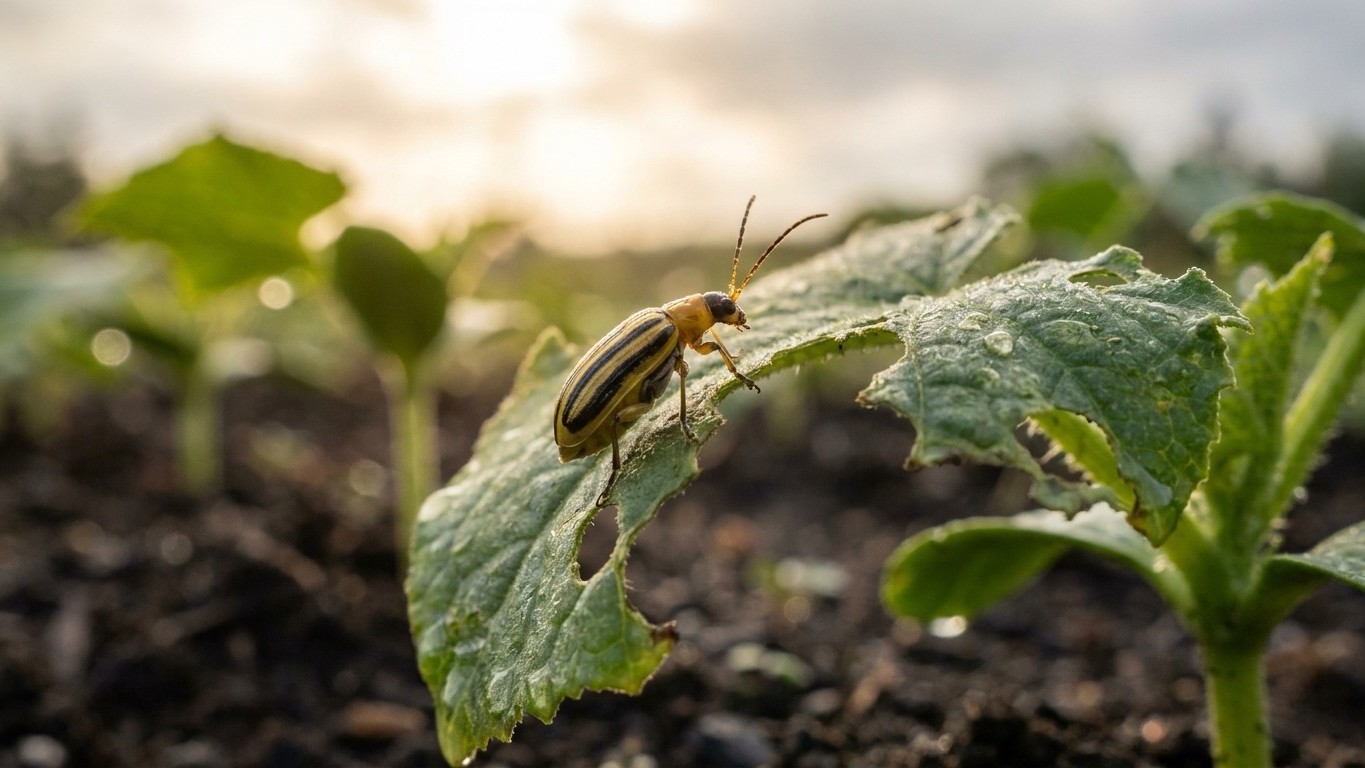 Striped cucumber beetle in Nova Scotia: When It Shows Up and What Stops It