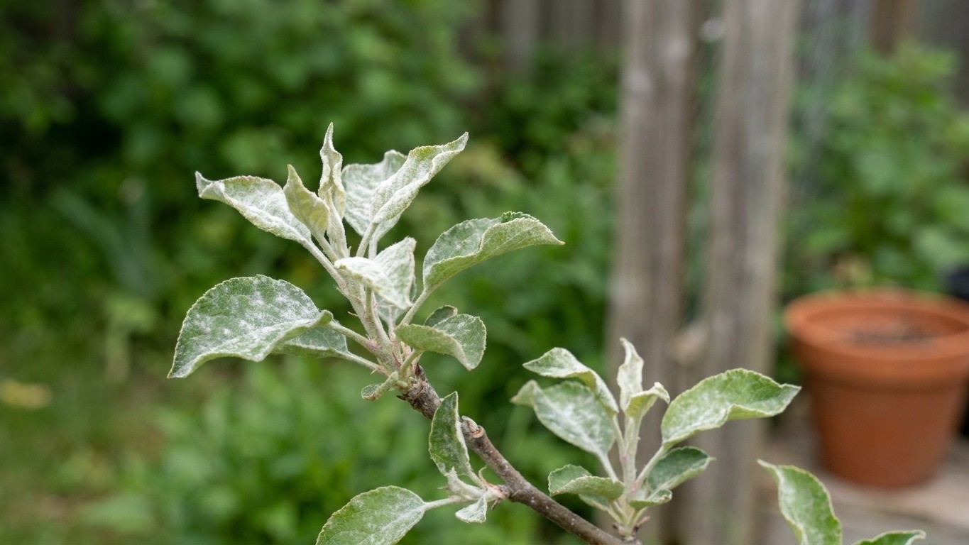 Powdery Mildew on Apples: White Felt on New Growth