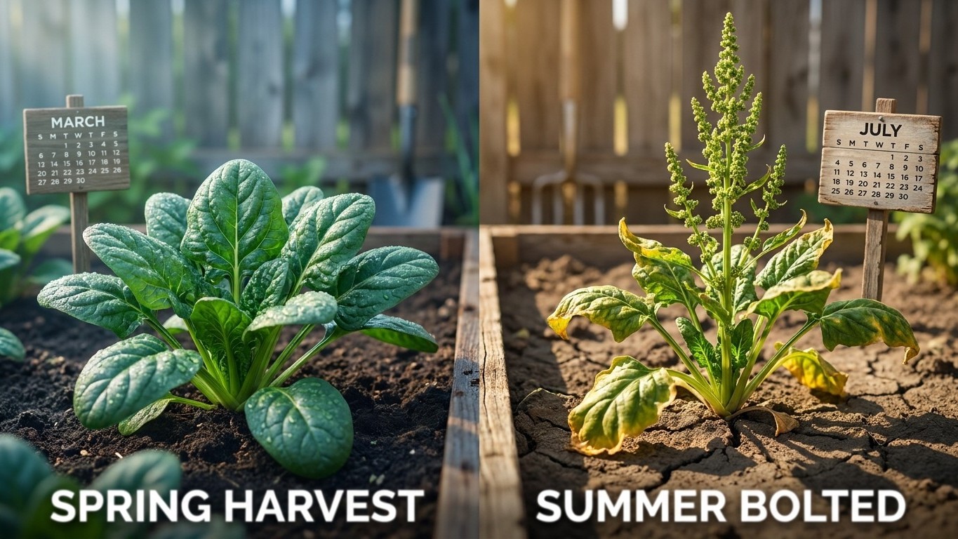 Growing Spinach: a Race Against the Day Length