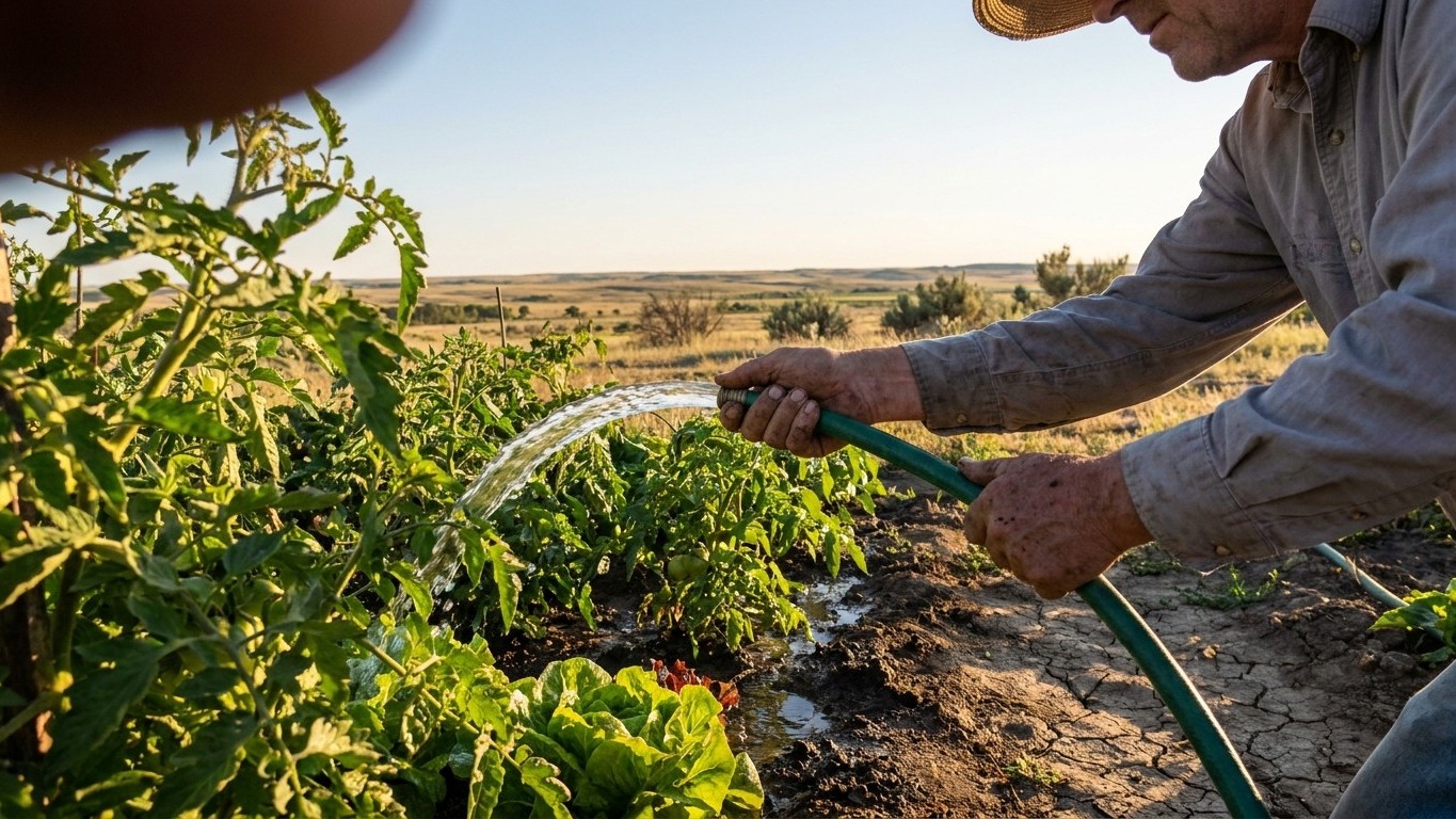 Watering Through a Dry Spell in Alberta