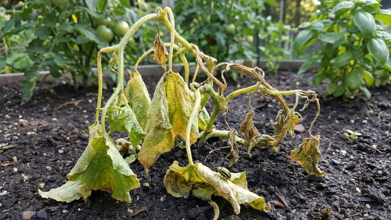 A Cucumber Plant That Wilts and Does Not Recover