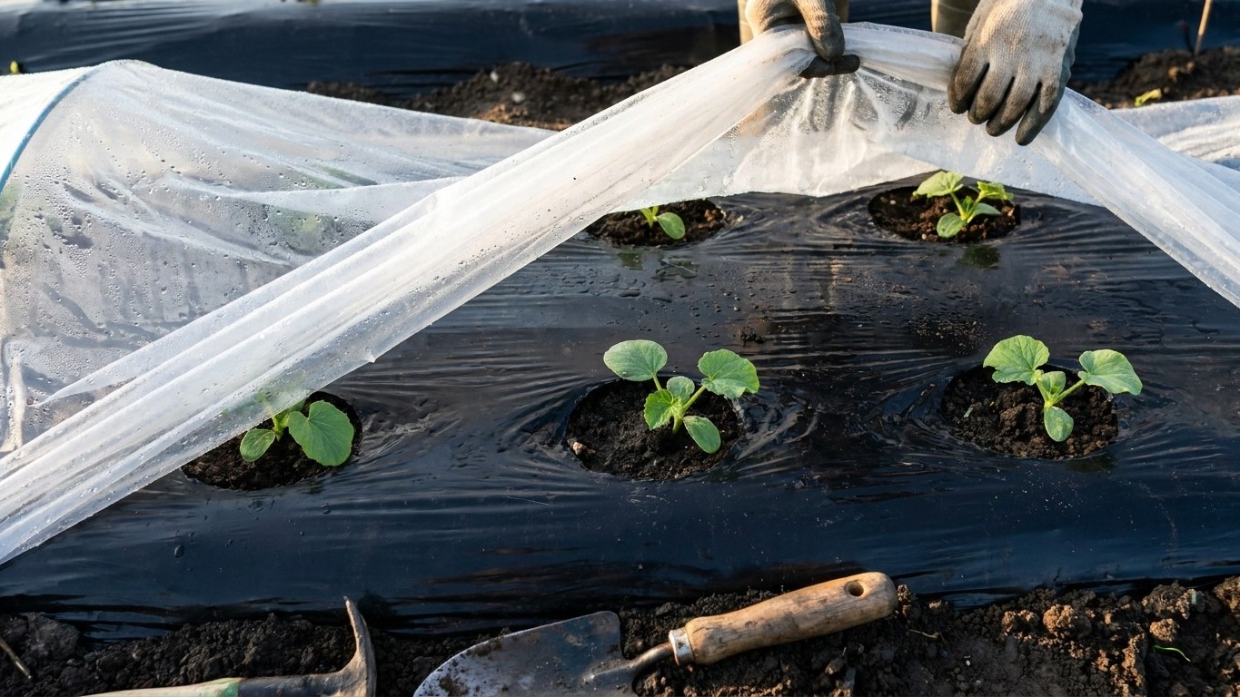 Black Plastic, Row Covers and Buying Three Weeks