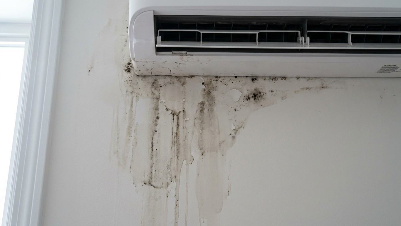 Water on the Wall Below the Head