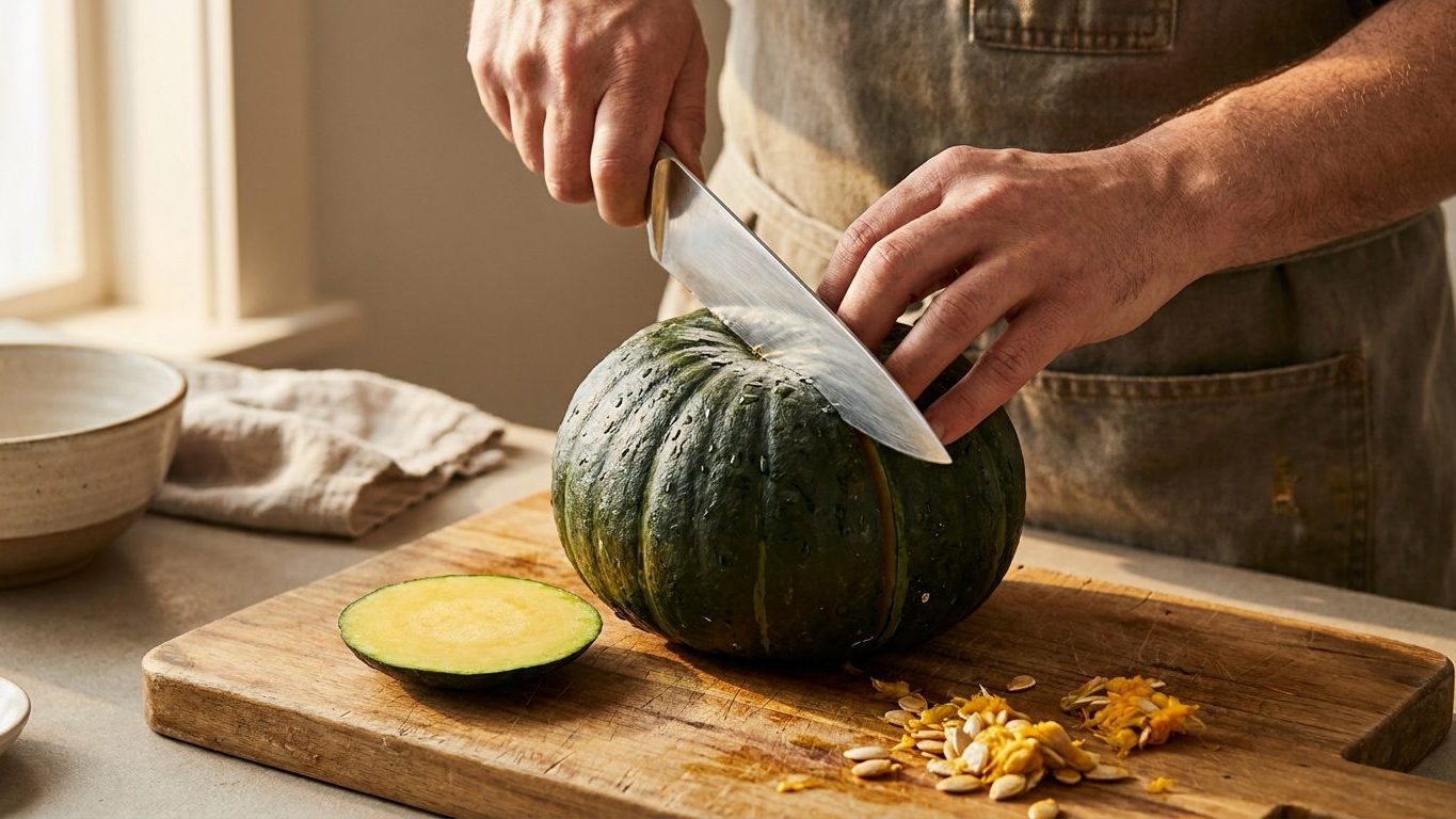 Cutting and Cooking a Hard Winter Squash