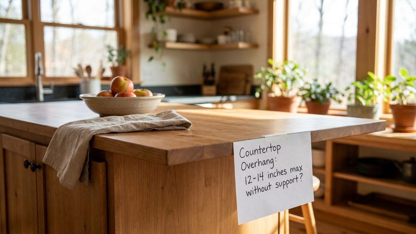 How Far Can a Countertop Overhang Without a Bracket?