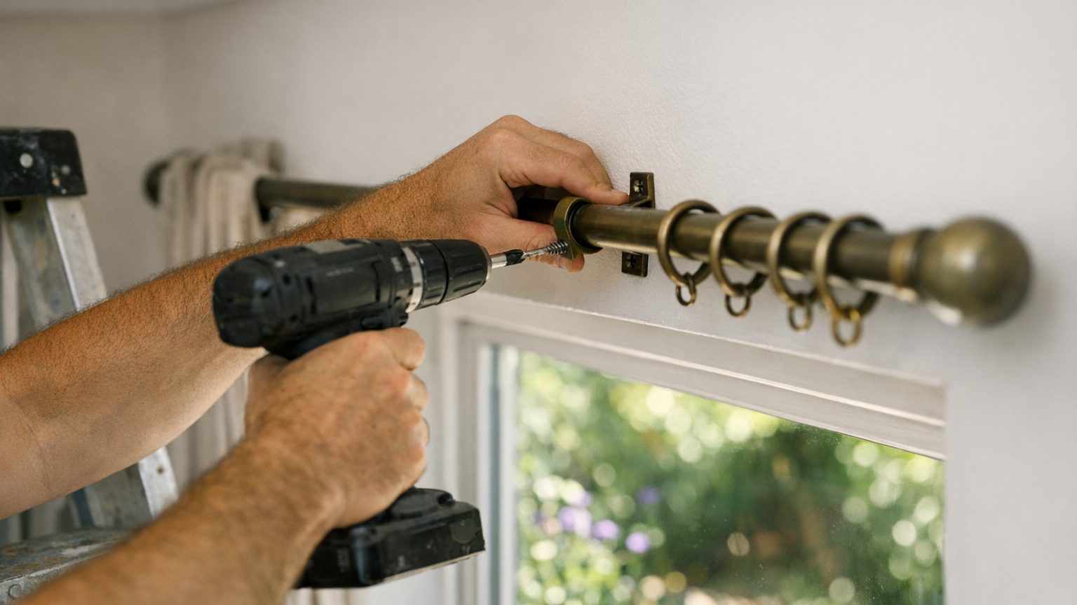 Putting Up a Curtain Pole That Holds