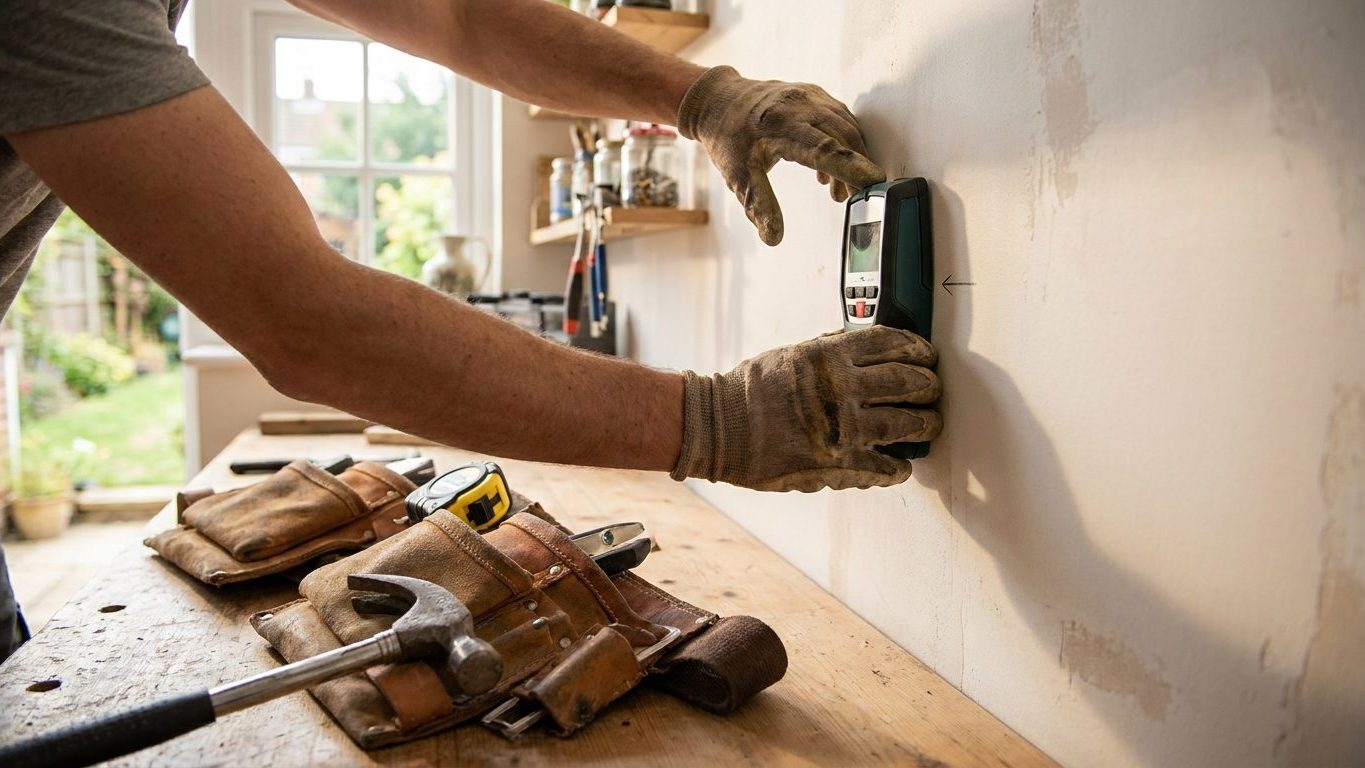Finding the Studs Behind a Hollow Wall
