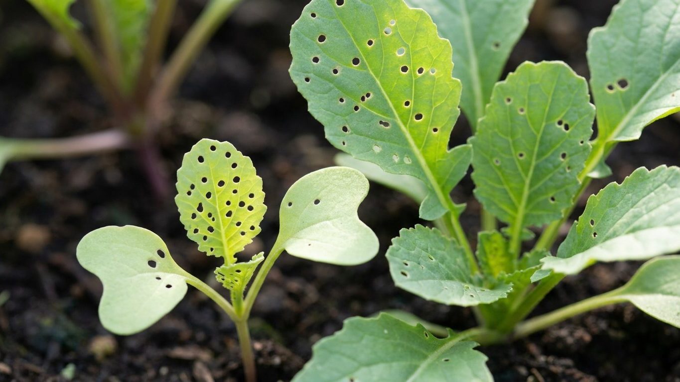 Shot Holes in Turnip Leaves