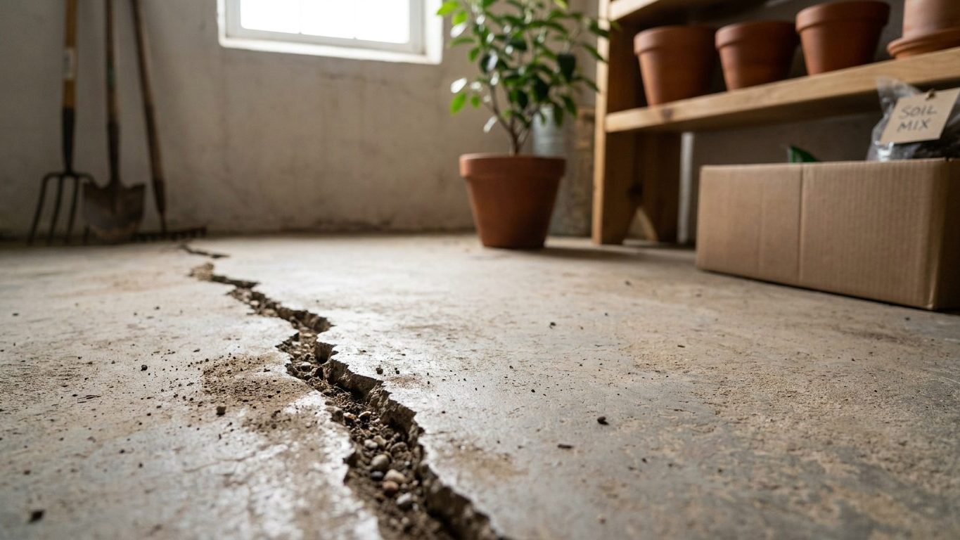 Cracks in a Basement or Garage Floor