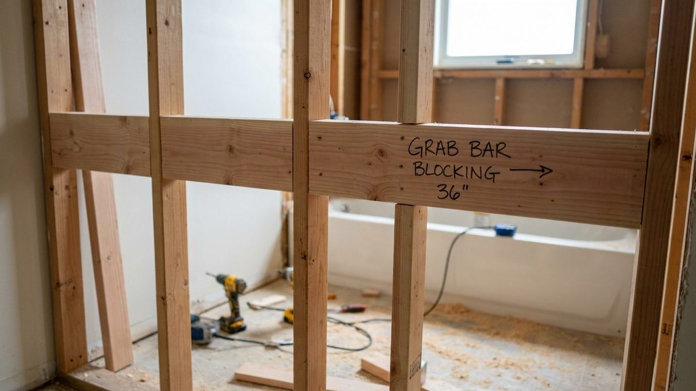 Where to Put Blocking for Grab Bars, Before the Drywall