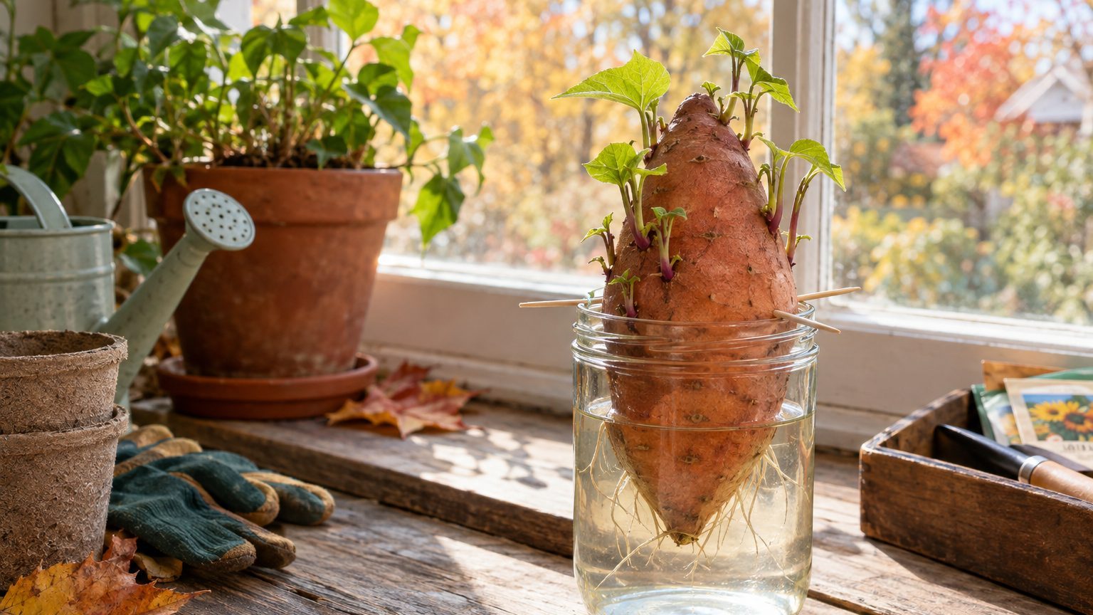 Growing Your Own Slips From a Stored Root