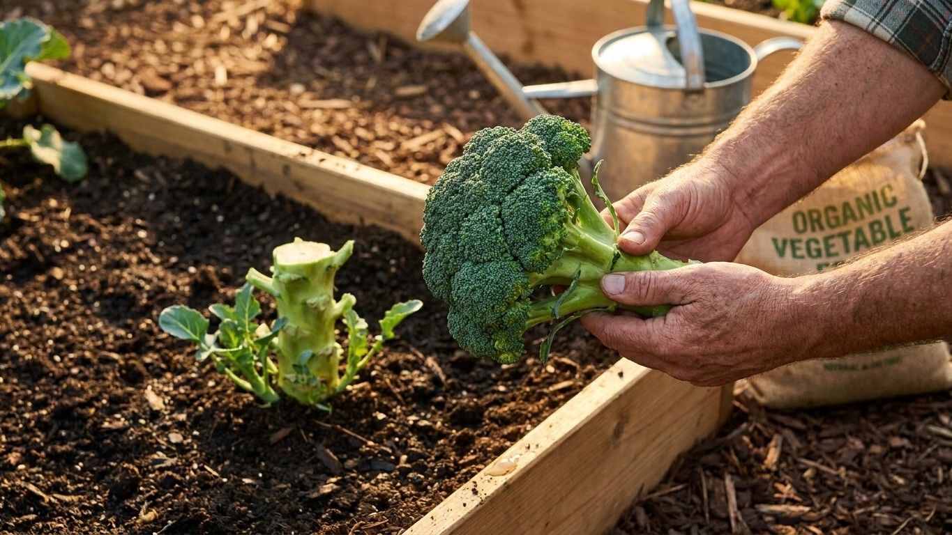 Harvesting Broccoli: Cut the Head, Then Feed for the Side Shoots