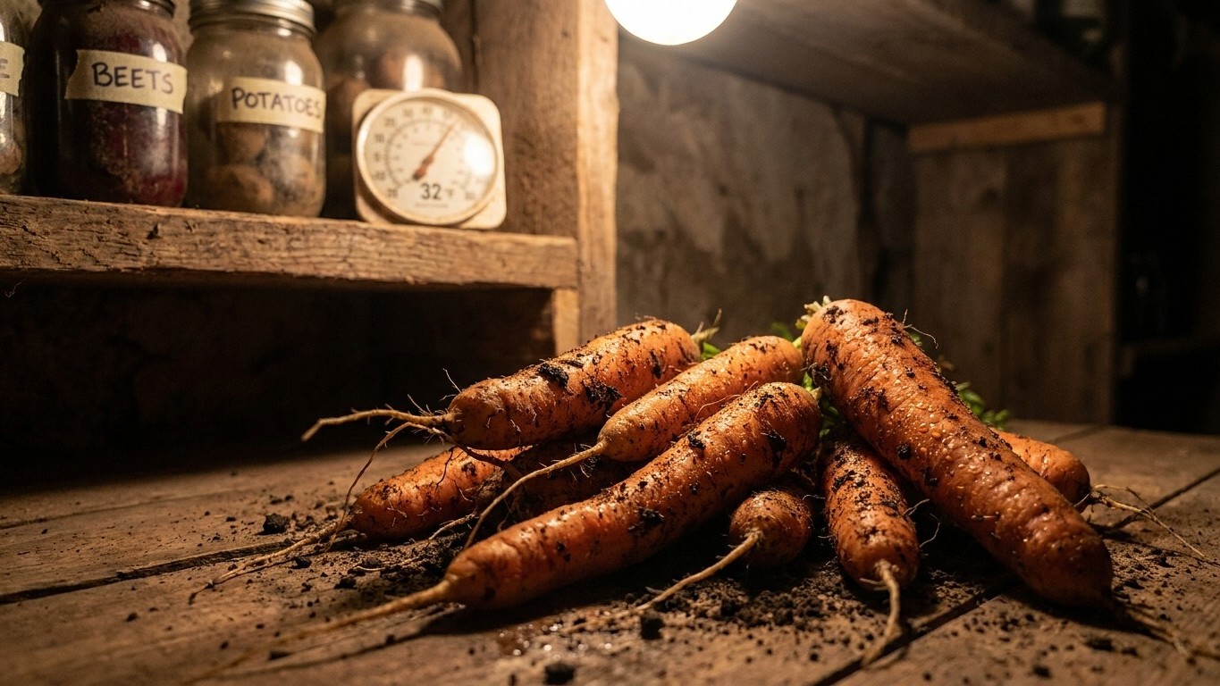 Harvesting and Storing Carrots: 32 F and 95 Percent