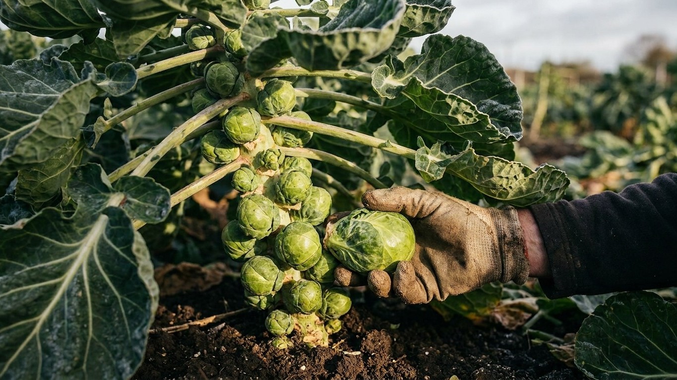 Picking Brussels Sprouts From the Bottom Up, and Keeping Them for Months
