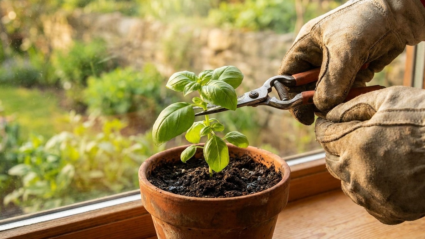 Cut Basil Back to Two Leaves: The Hard Cut That Makes It Branch