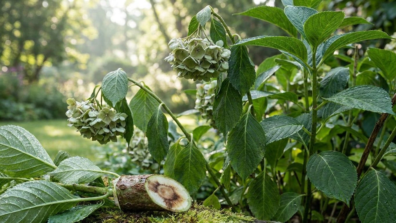 Bacterial Wilt in Hydrangeas: Sudden Collapse in Warm, Wet Weather