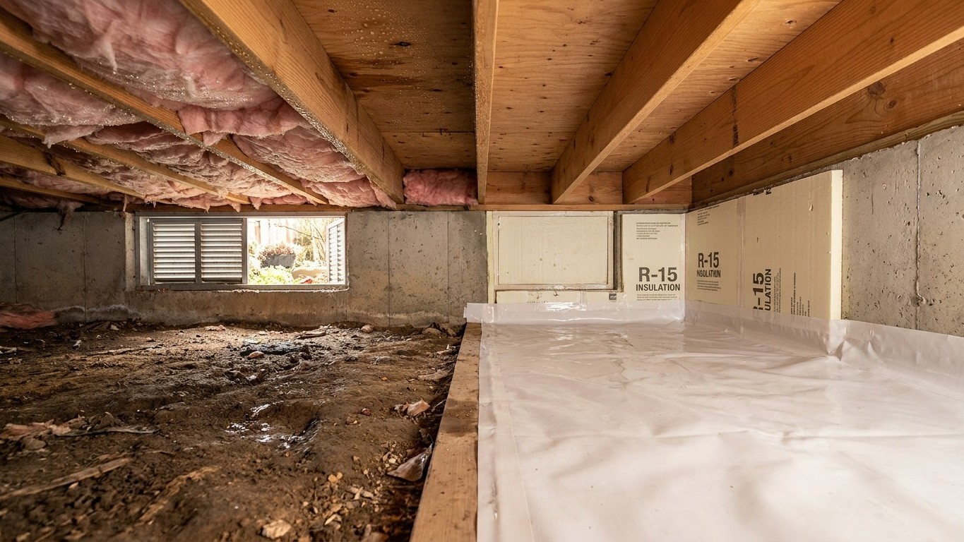 Insulating a Crawlspace: Under the Floor, or Around the Walls