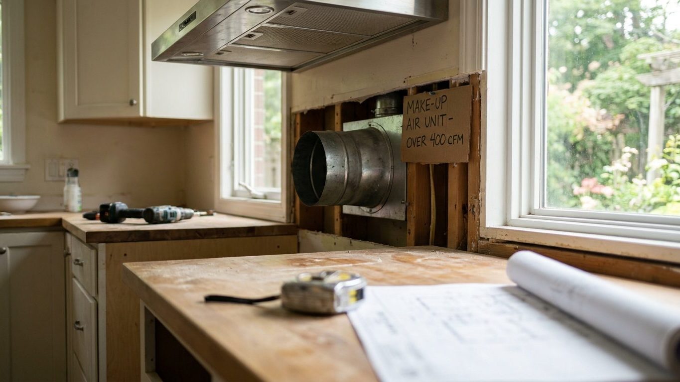 Over 400 CFM, a Range Hood Needs Make-Up Air