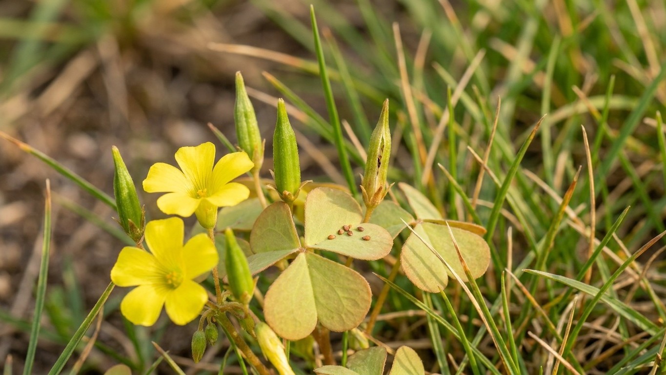 Yellow Woodsorrel: Clover-Shaped Leaves and Seed Pods That Explode