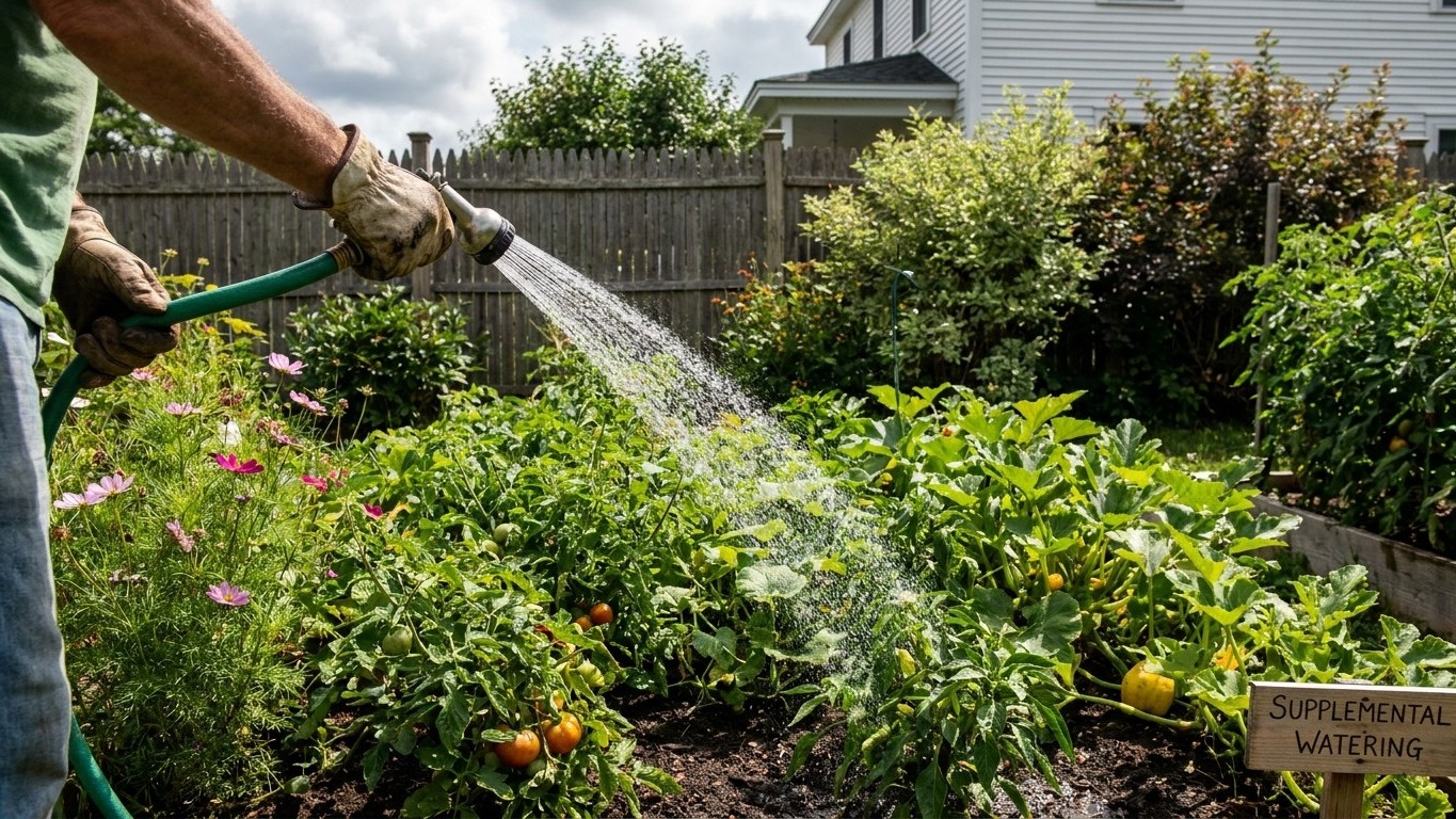 Watering Through a Dry Spell in Maine