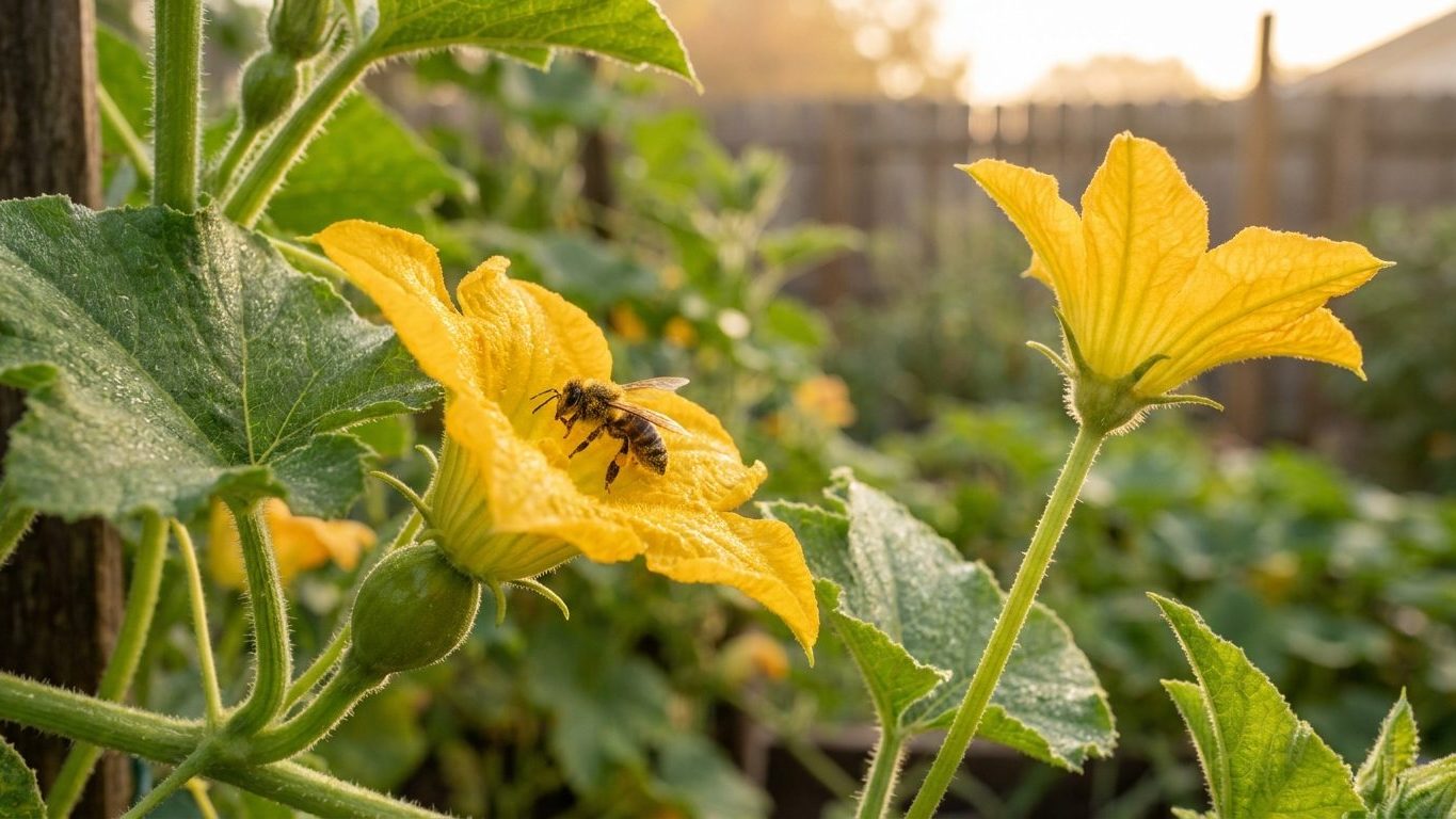 Winter Squash Flowers and Fruit Set