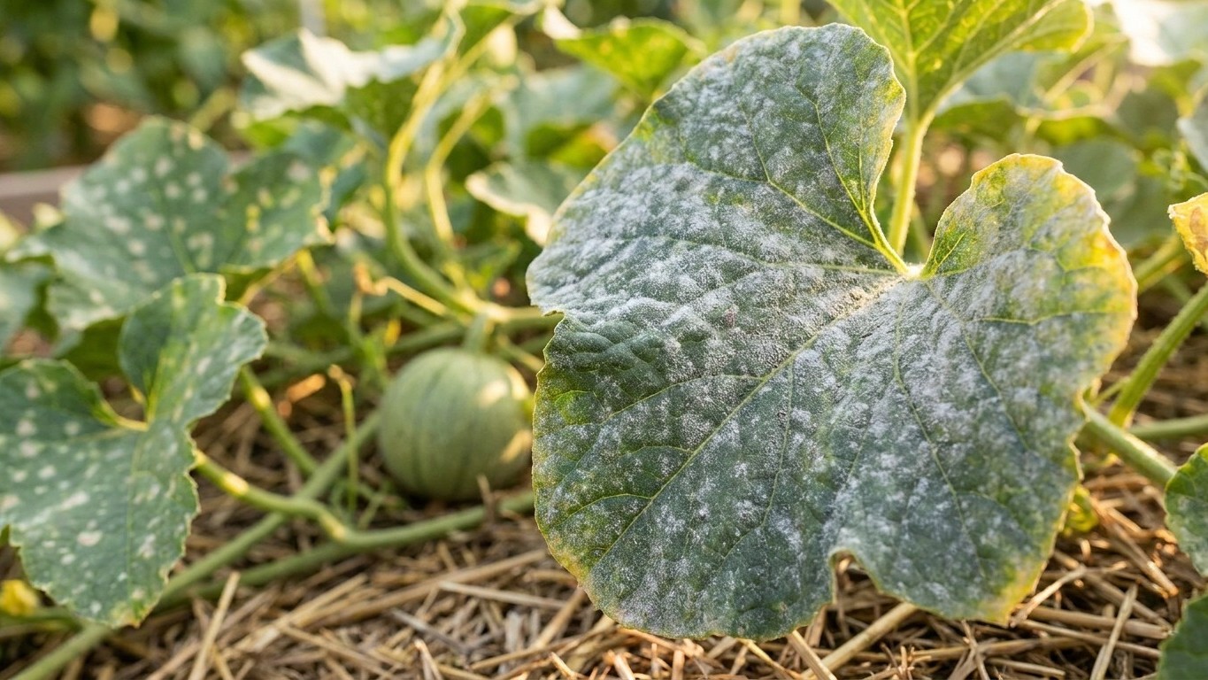 White Powder on Melon Leaves