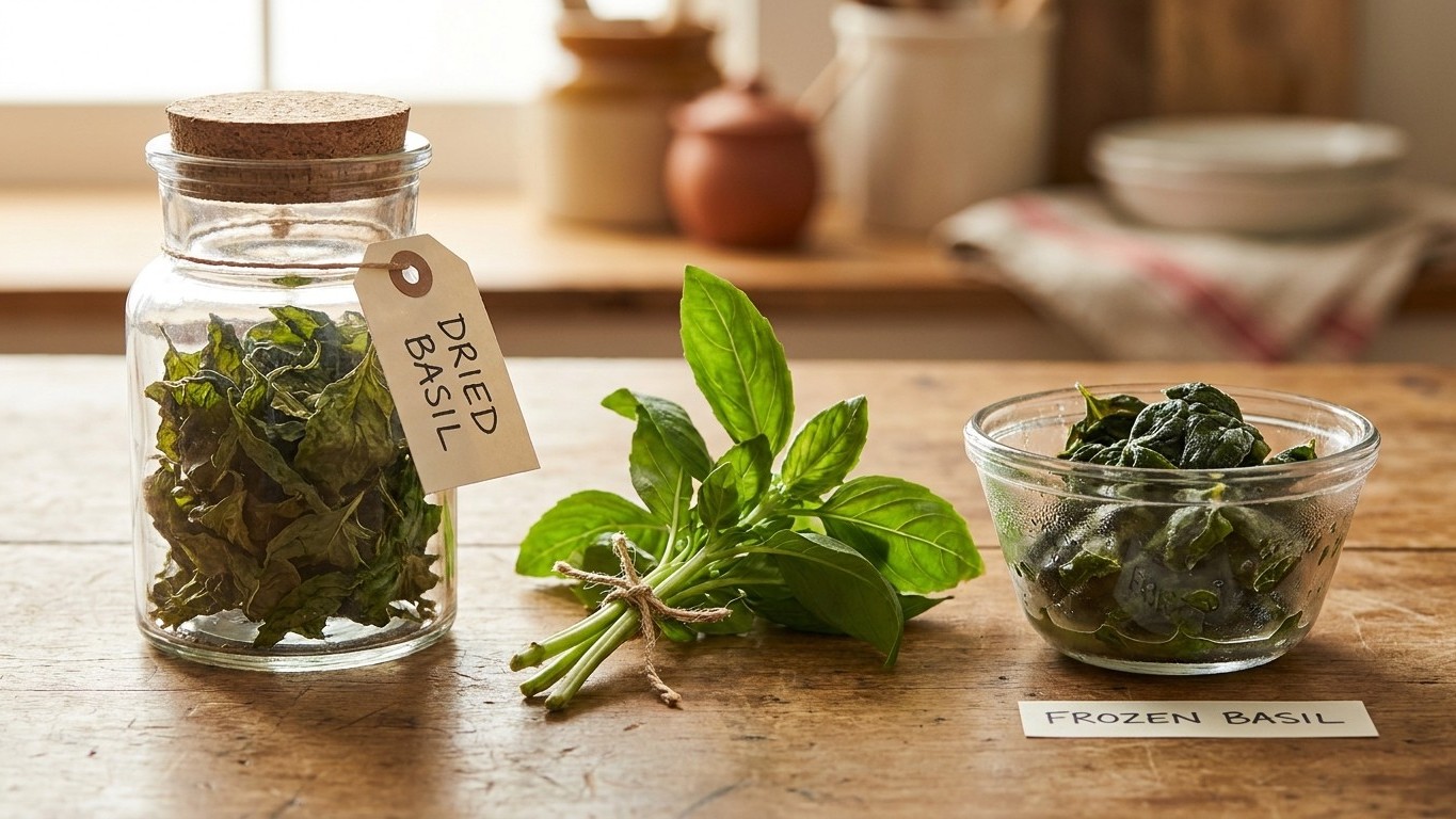 Drying Basil Works, Freezing It Plain Does Not