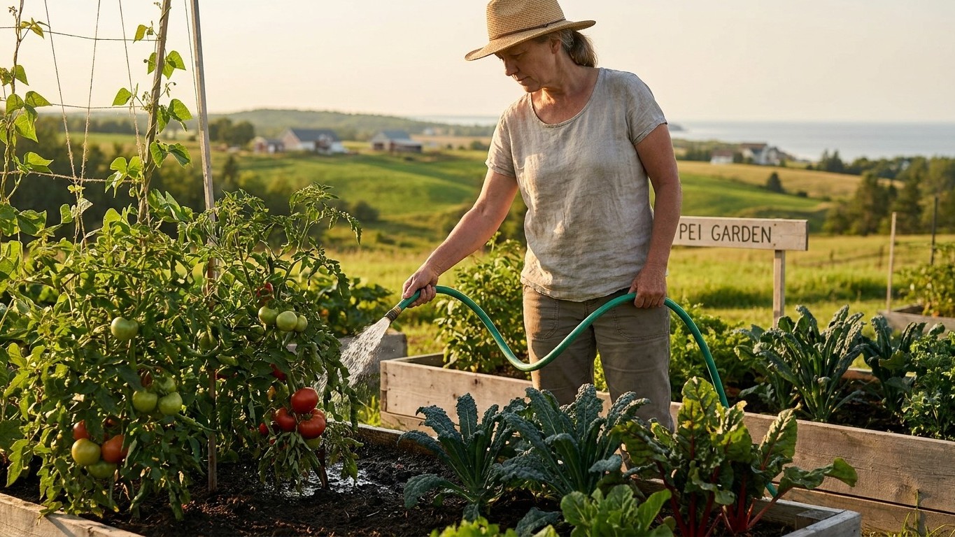 Watering Through a Dry Spell in Prince Edward Island