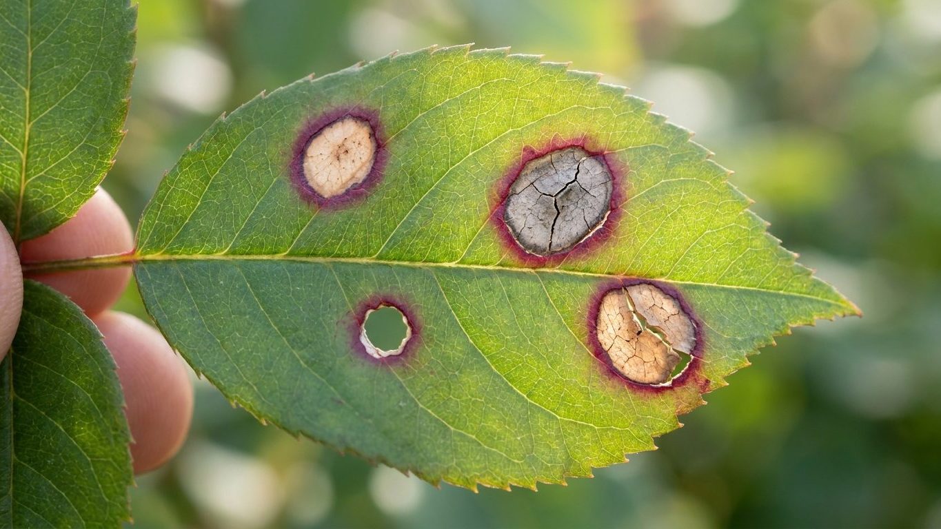 Anthracnose on Roses: Small Spots With a Falling-Out Centre