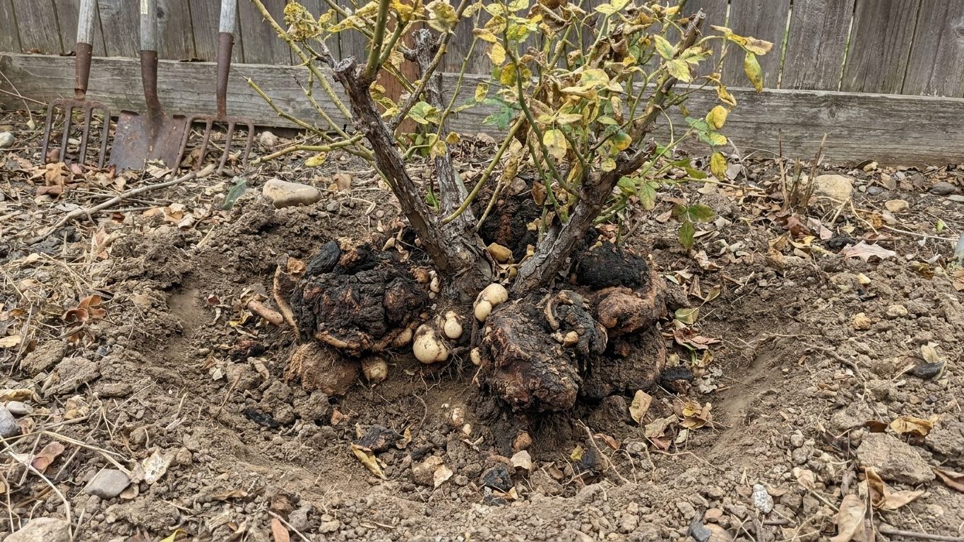 Crown Gall on Roses: The Lump at the Base, and Why the Plant Cannot Be Saved