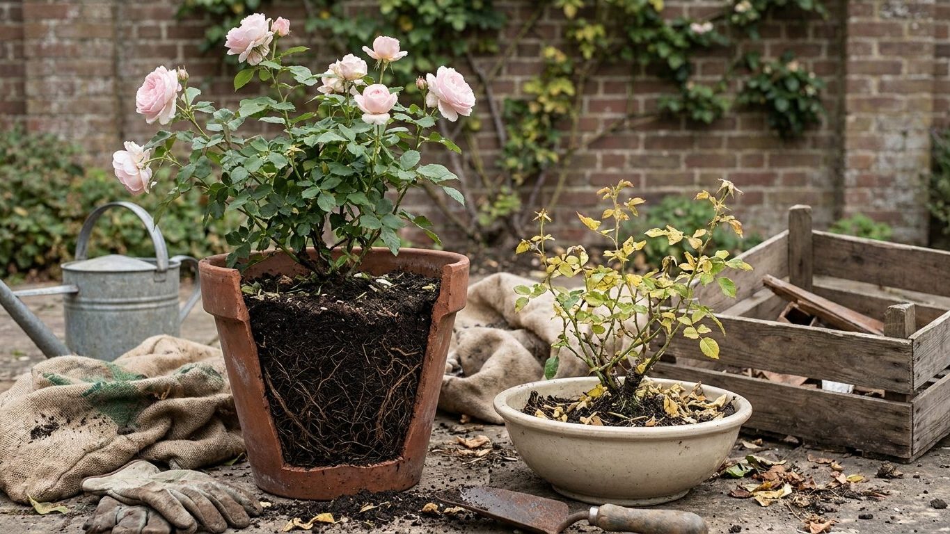 Growing Roses in Pots: Size, Compost and Winter