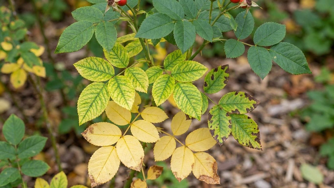 Yellow Leaves on Roses: Reading Which Leaves Turn First