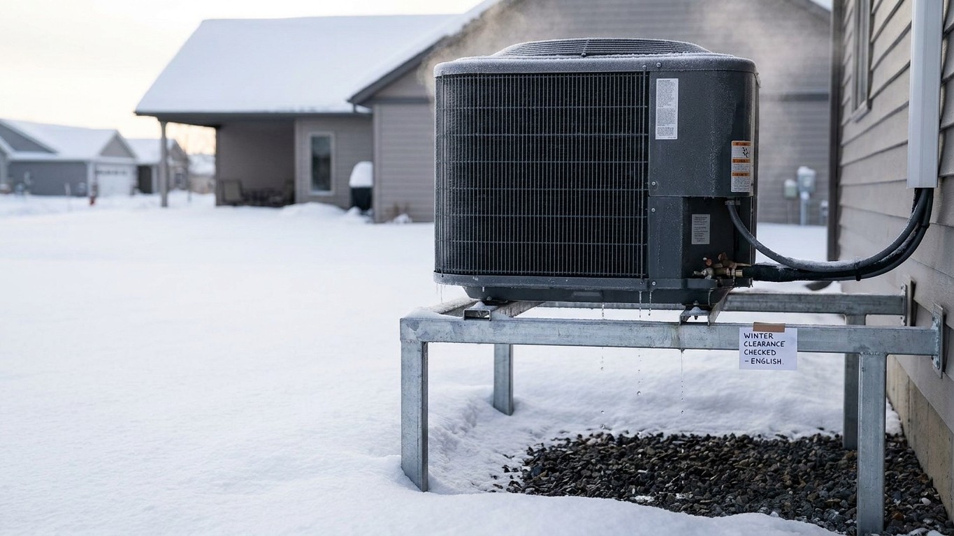 Where a Heat Pump's Outdoor Unit Should Sit, and What Snow Does to It