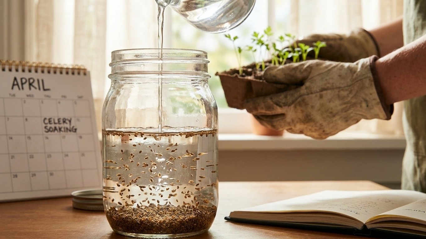 Starting Celery Seed: Soak It First, and Count Weeks Instead of Naming a Month