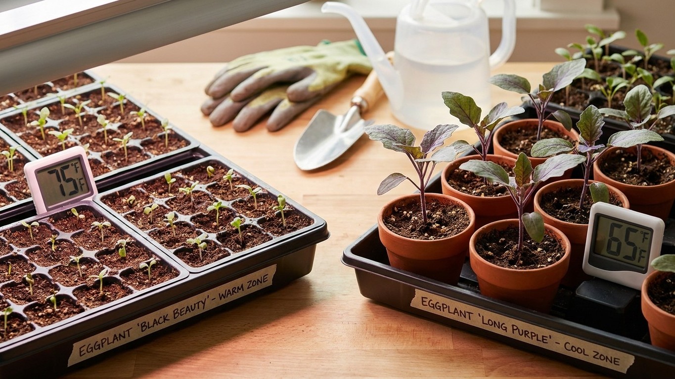 Starting Eggplant: Eight to Ten Weeks, and Two Different Temperatures