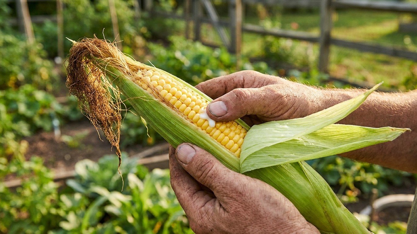 Three Signs a Sweet Corn Ear Is Ready — and All Three Must Agree