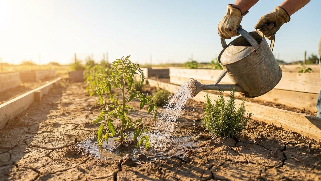 Watering Through a Dry Spell in Texas